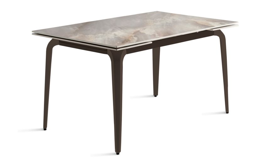 Rei tavolo allungabile marmo onice--Marrone-Pietra-77 cmx140 cm