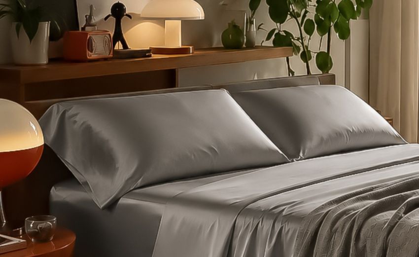 Set 2 federe in raso tortora 52x82 cm-Tessuto lucido e setoso.---52 cmx82 cm