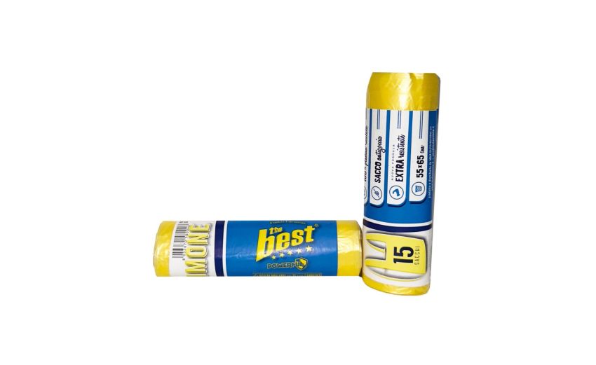 The Best sacchi profumati con manici 15 pezzi profumazione Limone-55 x 65 cm