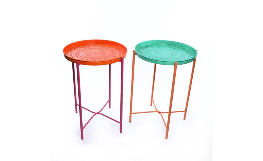 Tavolino Pop in Metallo Diametro 38 cm - Altezza: 55 cm-Colori assortiti