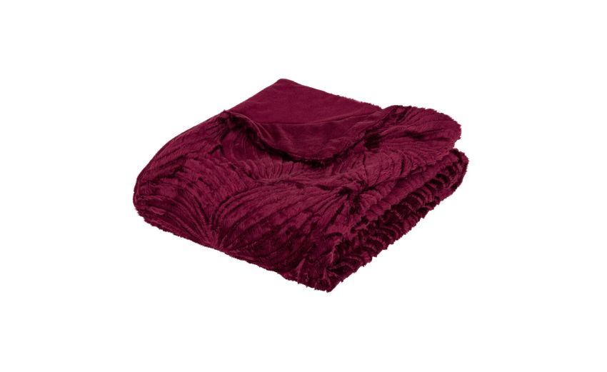 Fur plaid bordeaux 160x120 cm--Bordeaux-Poliestere-160 cmx120 cm