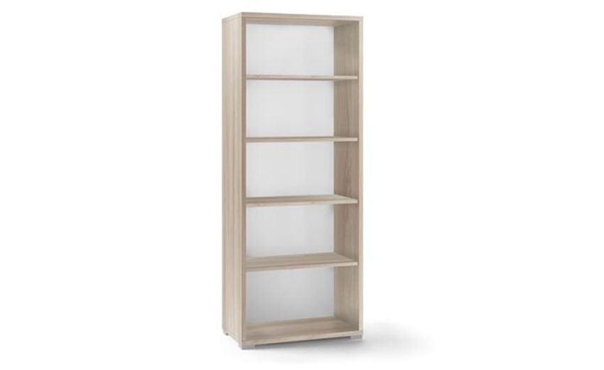 Work libreria ufficio 5 vani colore olmo-Misure L71 x P41 x H182 cm-Legno chiaro-Melaminico-182 cmx71 cm