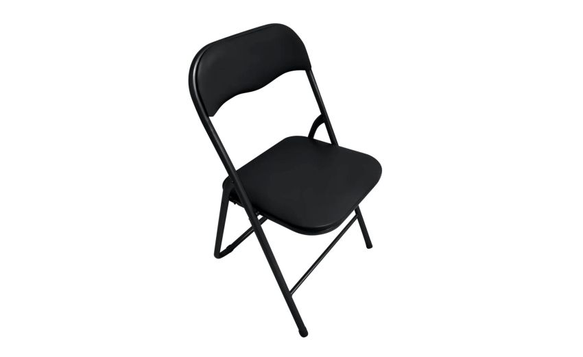 Flip sedia pieghevole nera--Nero-Acciaio-78 cmx44 cm