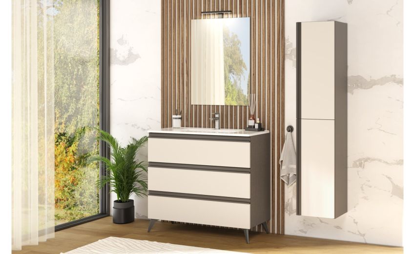Young Colonna Bagno 2 Ante con Ripiani in Vetro