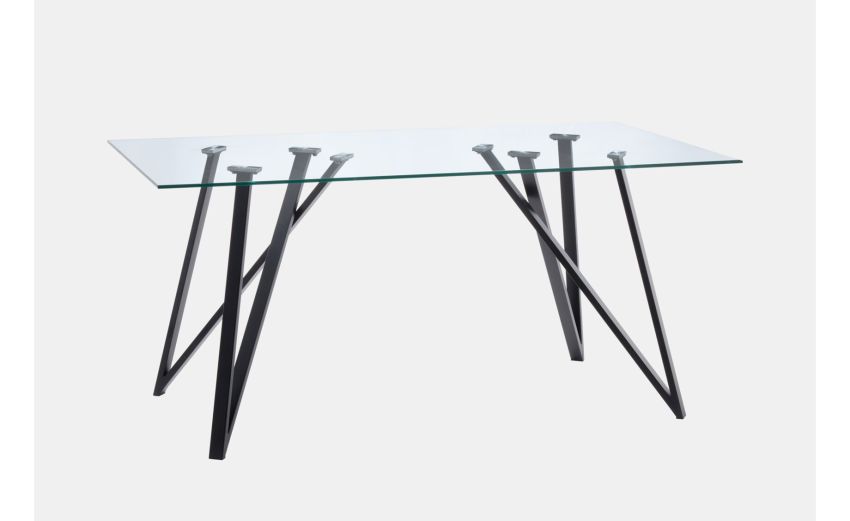 Icaro tavolo in vetro trasparente--Trasparente-Vetro-76 cmx160 cm