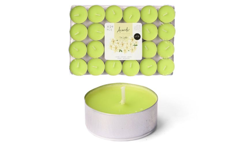 Set 24 pezzi Tea-light Gelsomino--Verde-Cera