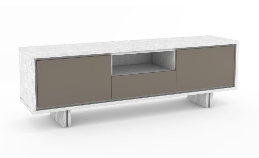 Rio porta tv L189 cm bianco frassino/visone--Legno-Nobilitato-56 cmx189 cm