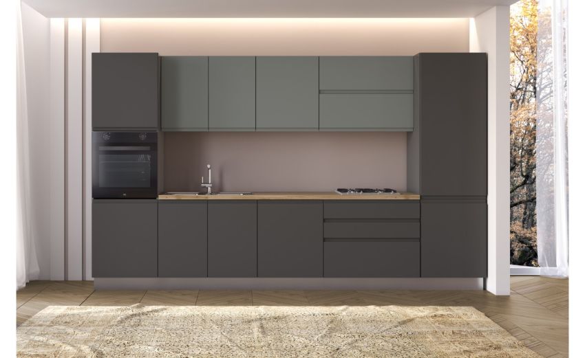 Iris Plus cucina L360 cm con piano a gas