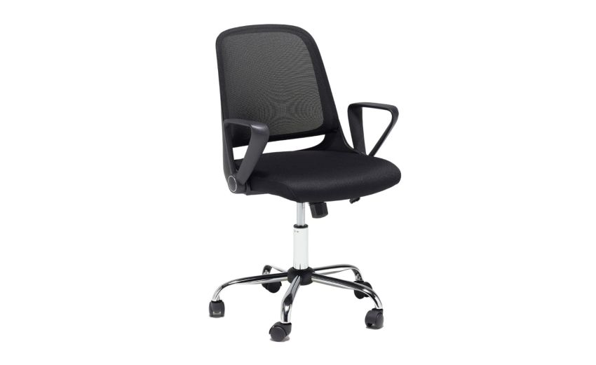Aron poltrona ufficio in tessuto nero--Nero-Nylon-80 cmx62 cm