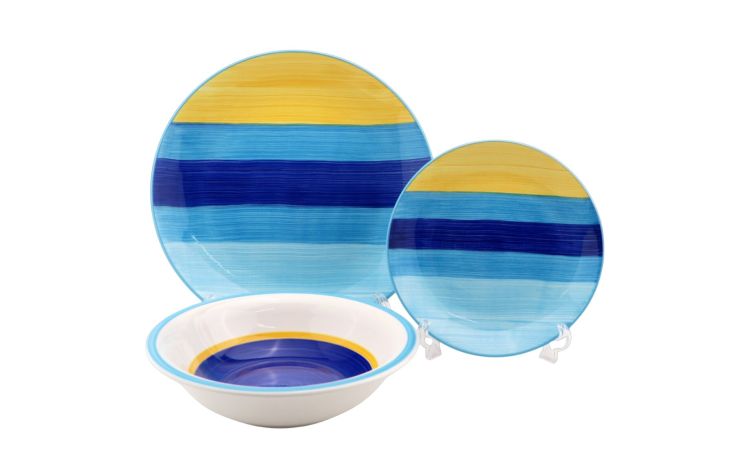 Rainbow servizio piatti blu 18 pezzi