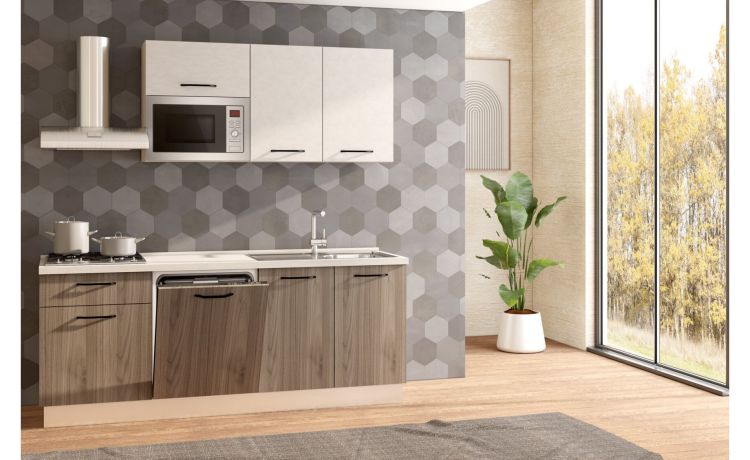 Fast Cucina completa L210 cm con piano cottura a gas