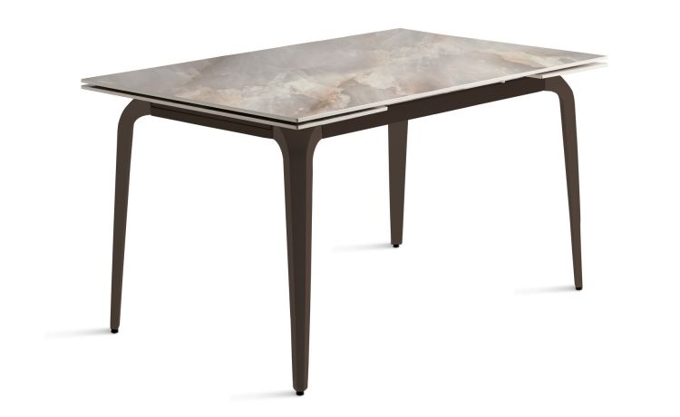Rei tavolo allungabile marmo onice--Marrone-Pietra-77 cmx140 cm