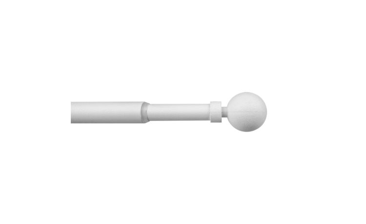Kit bastone per tende ferro palla bianco Ø9-12 cm 70-120---Ferro