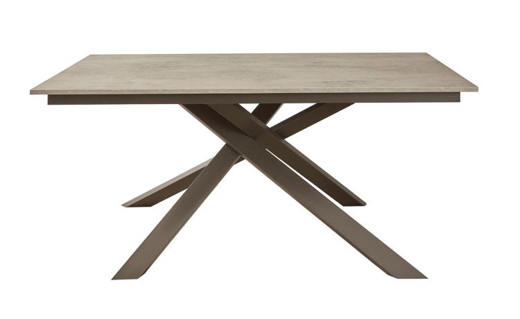 Oregon tavolo allungabile cemento e lavanda-Allungabile fino a 210 cm-Cemento-Melaminico-76 cmx160 cm