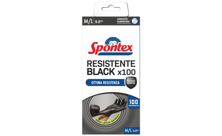 Spontex Guanti Resistente Black M/L
