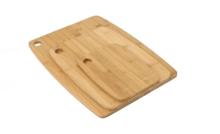 Set 3 taglieri rettangolari in legno di bamboo - -Legno naturale-Bamboo