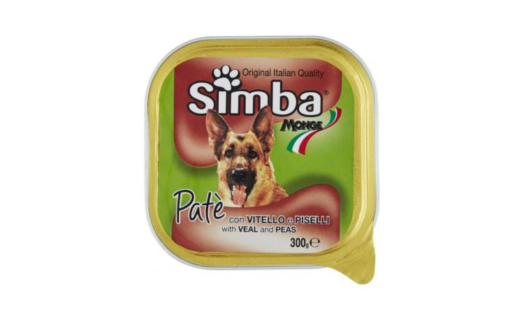 Patè cane Simba, Vitello e Piselli 300gr