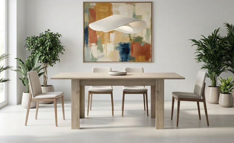 Gilda tavolo allungabile 130/170cm rovere cadiz-Con piano in pannello melaminico-Legno naturale-Nobilitato-78 cmx130 cm