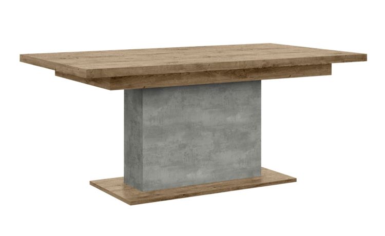 Tolosa tavolo rettangolare ribec cognac e beton oxid-Allungabile fino a 230 cm-Legno naturale-Melaminico-77 cmx180 cm