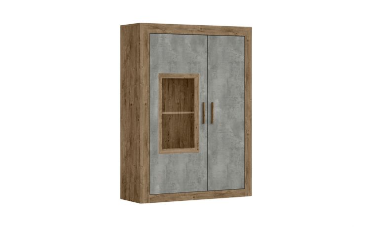 Tolosa madia 2 ante color ribec cognac e beton oxid--Legno naturale-Melaminico-143 cmx107 cm