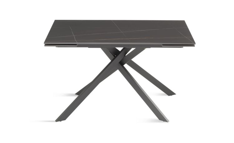 Opal tavolo allungabile marmo nero opaco--Nero-Metallo-75 cmx140 cm