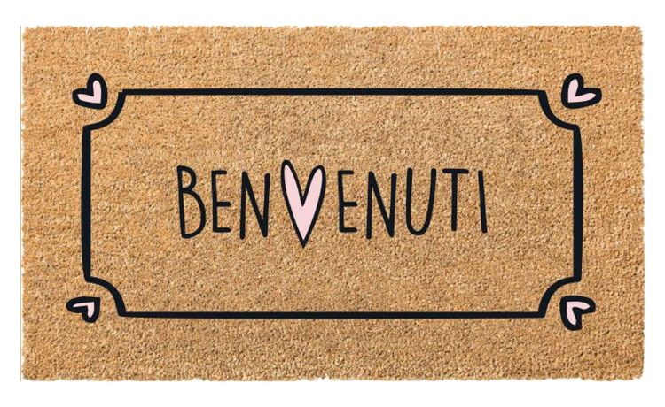 Benvenuto zerbino 40x60 cm--Marrone-Fibra di cocco-60 cmx40 cm