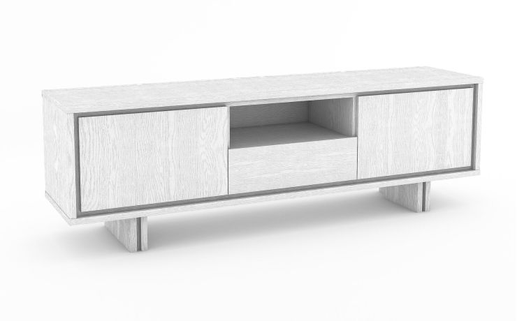 Rio porta tv L189 cm bianco frassino--Bianco-Nobilitato-56 cmx189 cm
