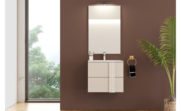 Lorena mobile bagno 60 cm con lavabo e specchiera LED