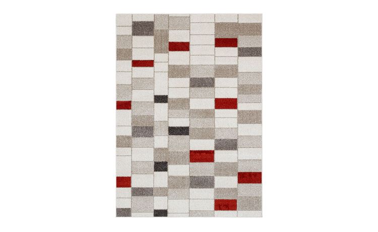 Cube tappeto a quadri 200x290 cm--Grigio-Polipropilene-290 cmx200 cm
