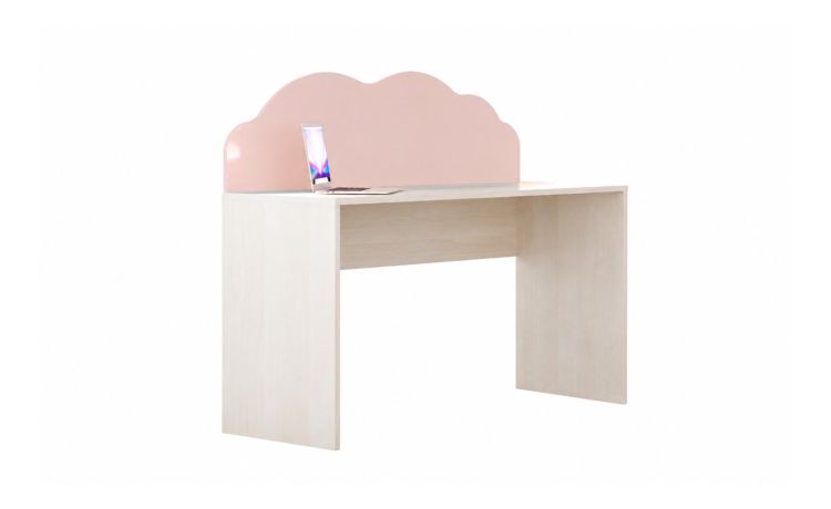 Gemma scrivania betulla e rosa h120 cm-Misure L120xP60xH120 cm-Bianco-Pannello-120 cmx120 cm