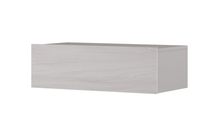 Gilda base 1 cassetto frassino ghiaccio L120 cm-Struttura colore grigio chiaro-Legno bianco-Pannello-37,5 cmx120 cm