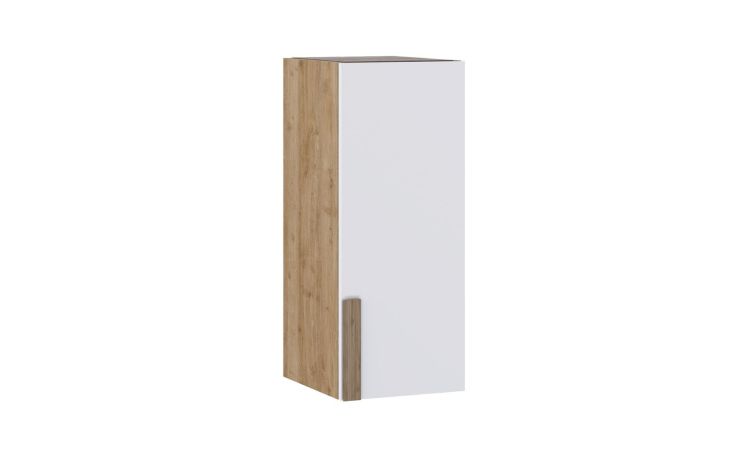 Laura pensile 1 anta, 2 ripiani vetro rovere kadiz/bianco