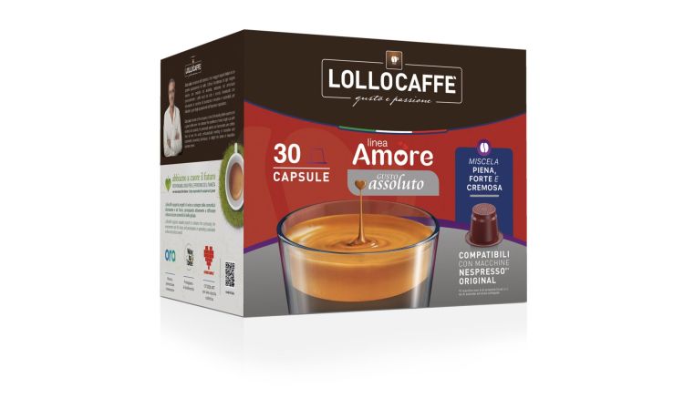 Caffe&#039; lollo linea amore gusto assoluto compatibile macchine nespresso x30 pz