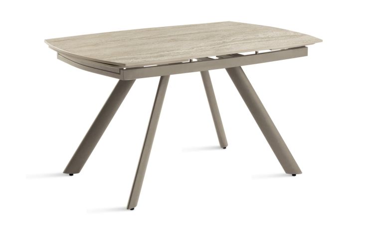 Eliseo tavolo allungabile marmo travertino--Marrone-Pietra-76 cmx140 cm
