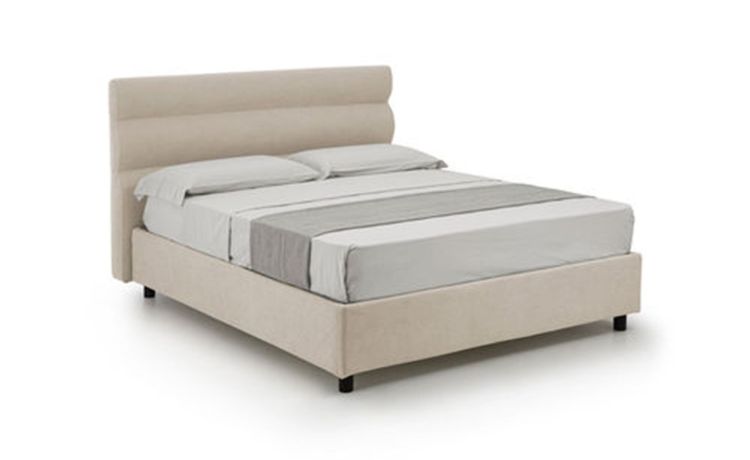 Baleari letto matrimoniale contenitore beige-In tessuto