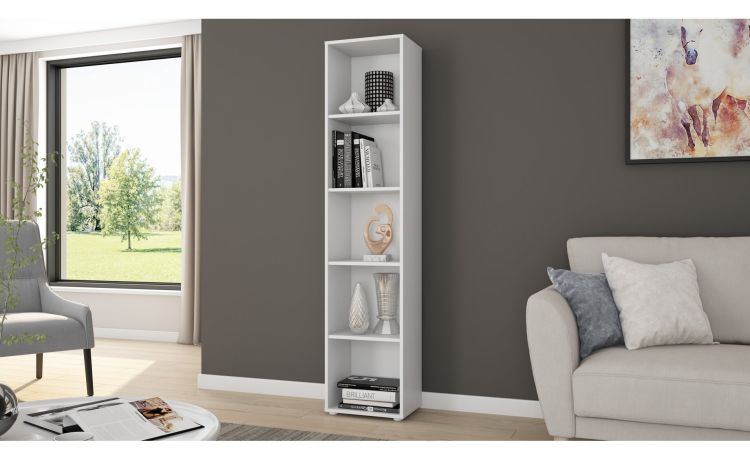 Box libreria bianco opaco L40 cm--Bianco-Melaminico-180 cmx40 cm