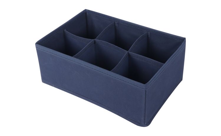 Organizer 6 scomparti blu – 16x24 cm--Blu-Tessuto