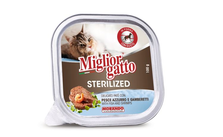 Morando Migliorgatto Sterilized patè con pesce azzurro e gamberetti 100g