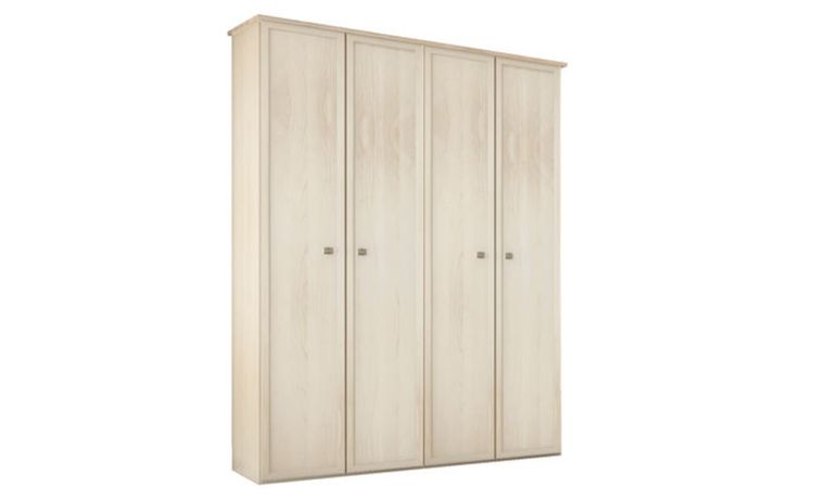 Susy armadio 4 ante battenti betulla e legno naturale-In pannello ecologico certificato-Legno naturale-Pannello ecologico-241 cmx241 cm