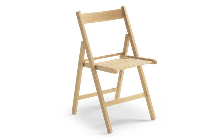 Summer2 sedia pieghevole in legno di faggio naturale--Beige-Legno-79 cmx42,5 cm