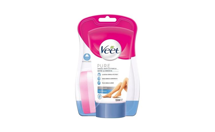 Veet Pure crema sotto la doccia depilatoria pelli sensibili
