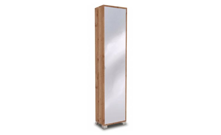 Alessia mobile multiuso rovere cadiz 1 anta specchio--Legno chiaro-Pannello-190 cmx43 cm