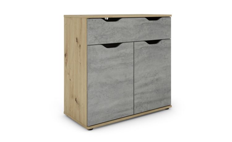 Dora mobile 2 ante, 1 cassetto rovere artisan e beton