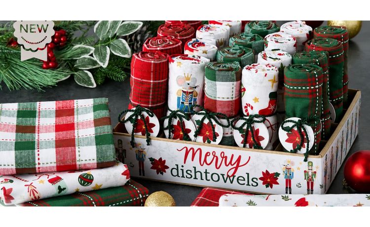 Strofinaccio Natale stampa 45x65 cm assortito