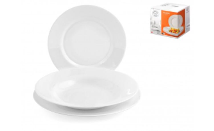 Parma servizio Piatti 12 Pz bianco (6 pezzi piani &#43; 6 pezzi fondi)