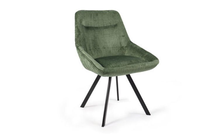 Emily sedia in tessuto effetto velluto verde--Verde-Tessuto-89 cmx53 cm