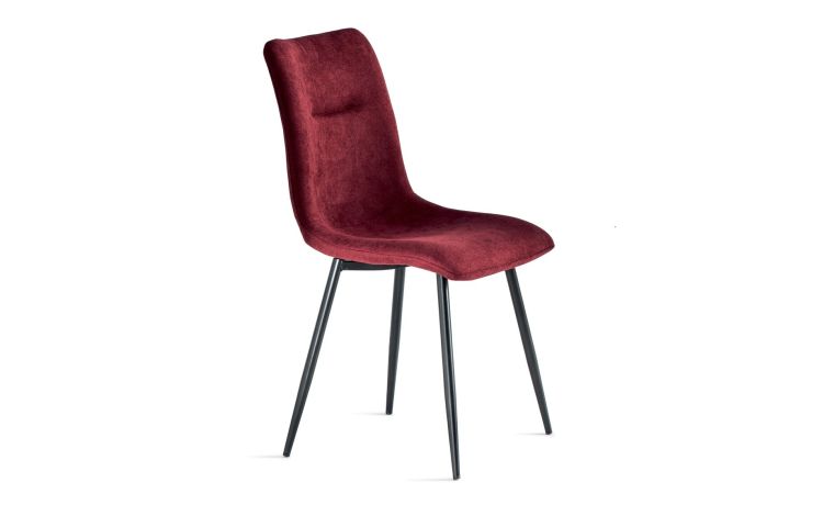 Maia sedia in tessuto rosso--Rosso