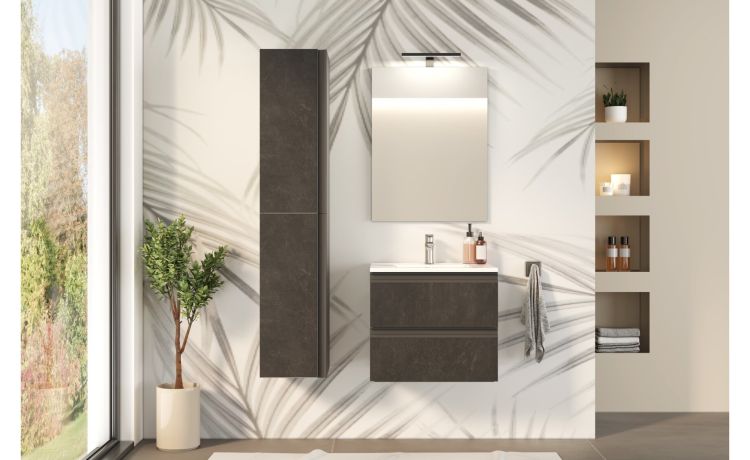 Young Colonna Bagno 2 Ante con Ripiani in Vetro