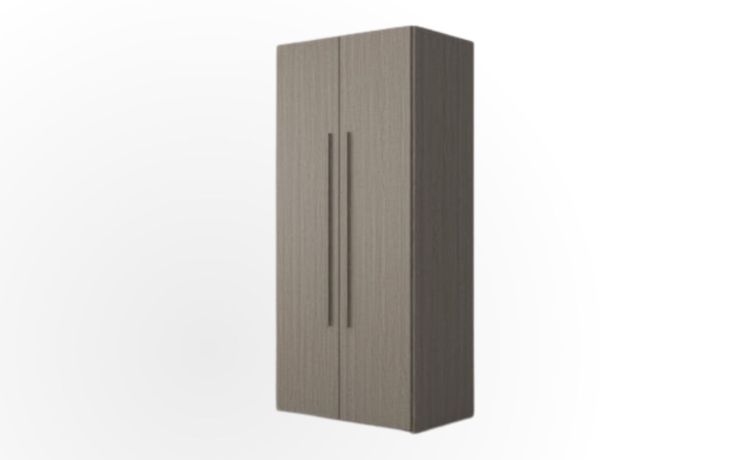 Cabrio armadio 2 ante L.95-L.64xP.62xH.208-Legno scuro-Pannello ecologico-208 cmx95 cm