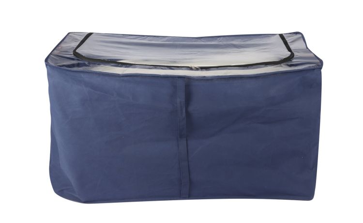 Custodia per biancheria con cerniera – 91x48x53 cm--Blu-Poliestere-53 cmx91 cm